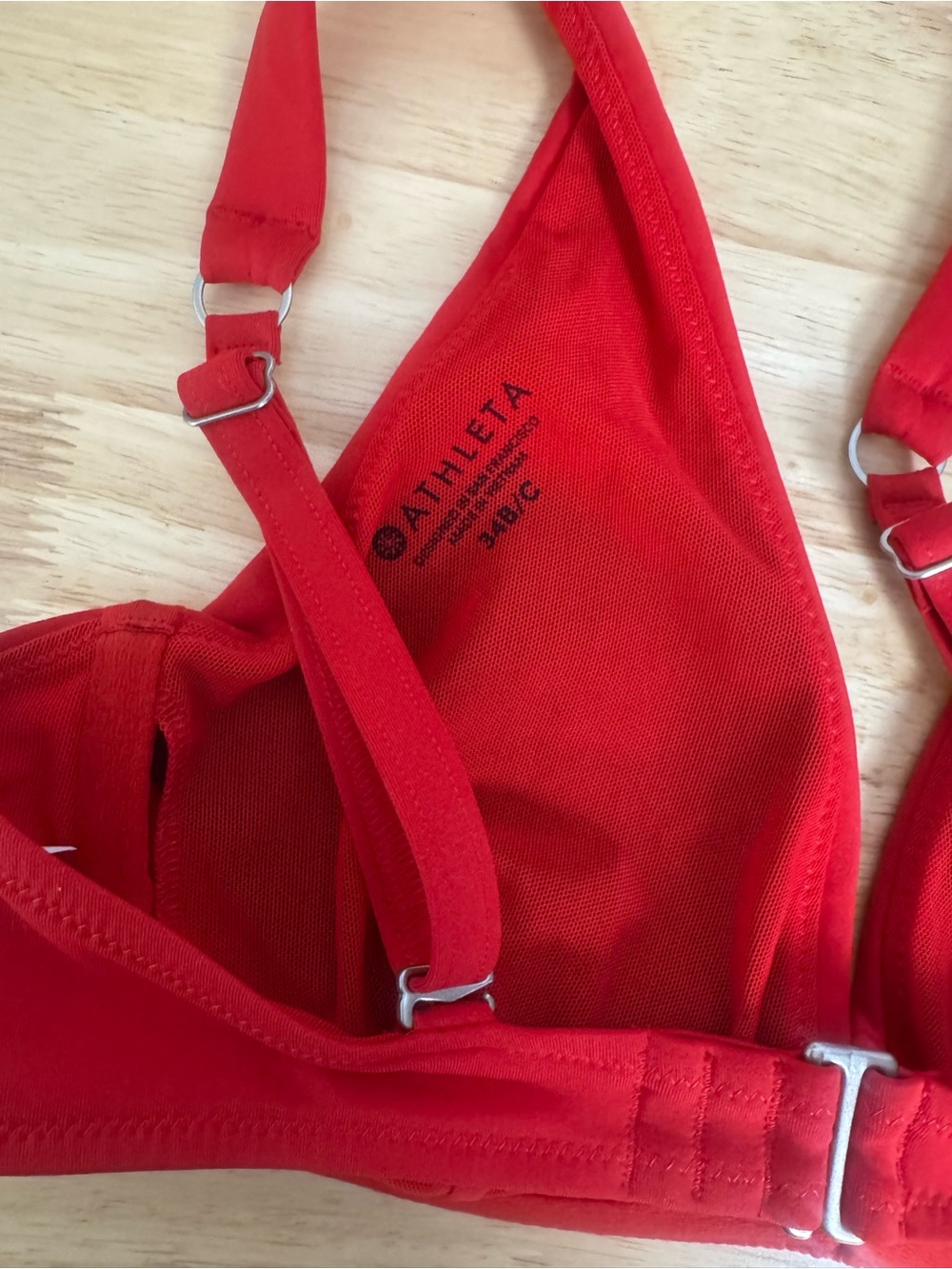 Athleta Red Swim Plunge Bikini Top - Picture 3 of 4